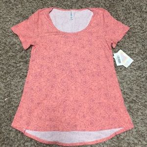 Peach/Floral LuLaRoe Classic T